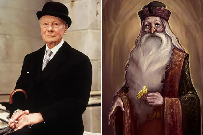 Näitleja John Gilgud ja Albuse Dumbledore