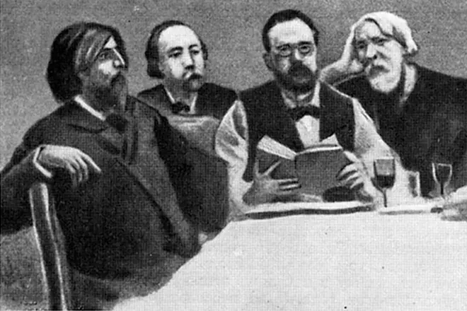 Alfons Dodé, Gustave Flaubert, Emil Zol, Ivan Turgenev