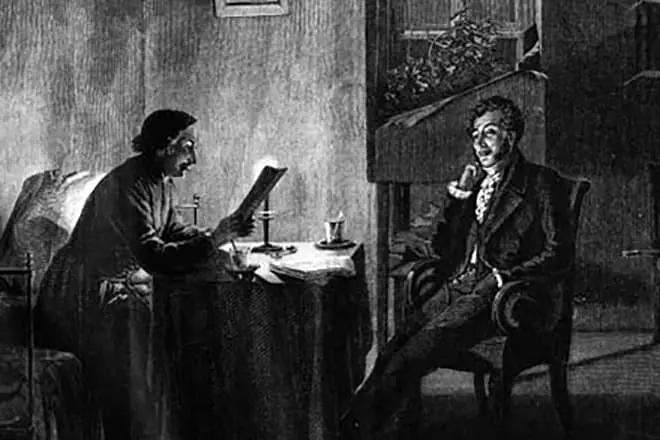Pushkin a Gogol. Pittura accademico M.P. Klodta.