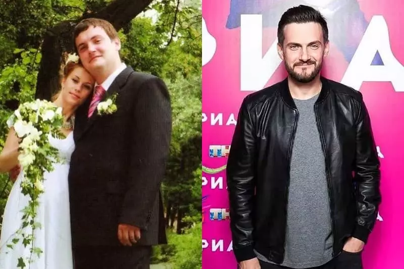 Andrei Averin abans i després de la pèrdua de pes