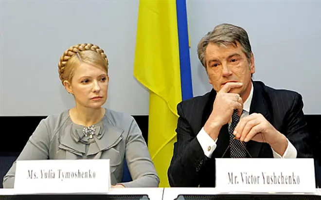 Viktor Yushchenko na Yulia Tymoshenko