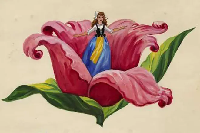 Thumbelina w kwiacie.