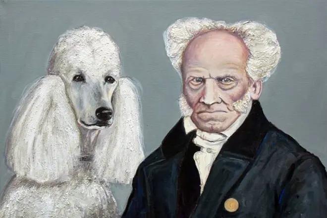 Arthur Schopenhauer nga adunay Poodle