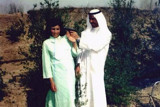 Saddam Hussein con sua moglie