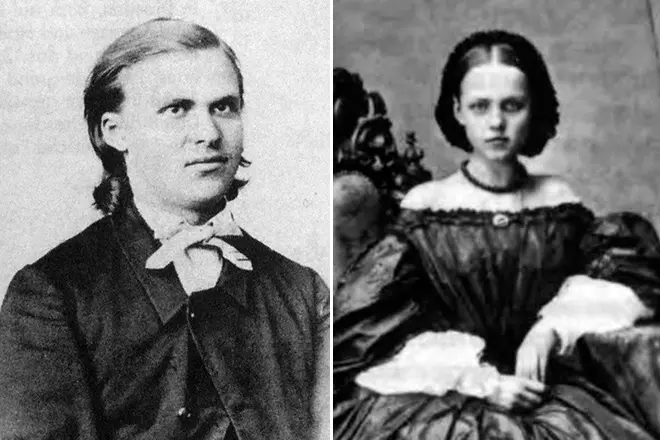 Friedrich Nietzsche avec soeur Elizabeth Nietzsche