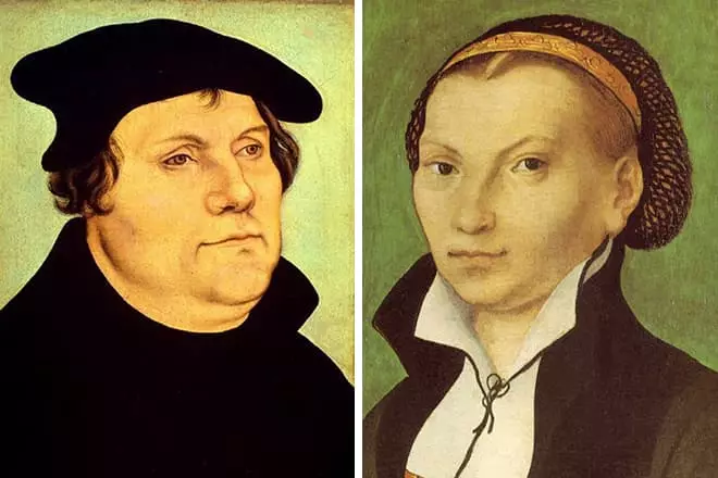 مارتن لوثر مع زوجته