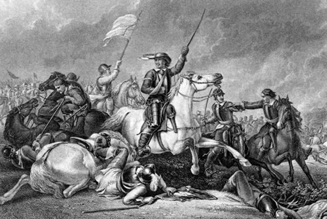 Oliver Cromwell u bitci na Martonu Mooreu