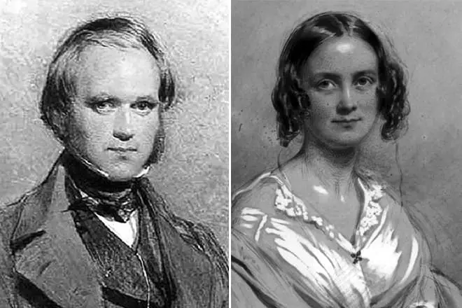 Charles Darwin coa súa muller