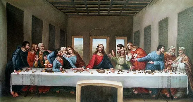 A última cea de Xesús Cristo e os seus seguidores