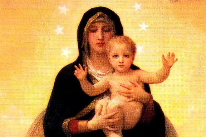 Virgo Maria con Jesús de bebé