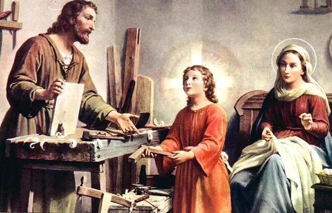 Piccolo Gesù con i genitori