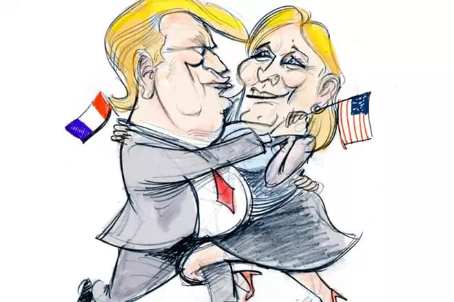 Marin Le qələm və Donald Trump-da karikaturası