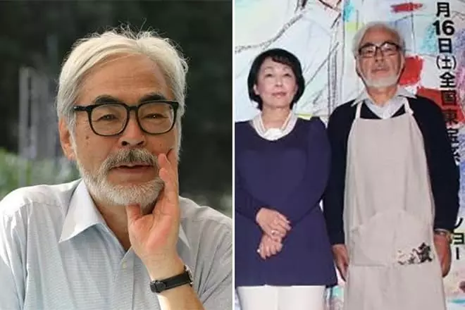 Hayao Miyazaki kasama ang kanyang asawa