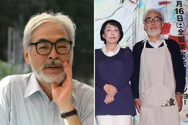 Hayao Miyazaki dengan isterinya