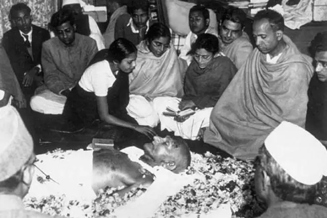 Begravelse Mahatma Gandhi.