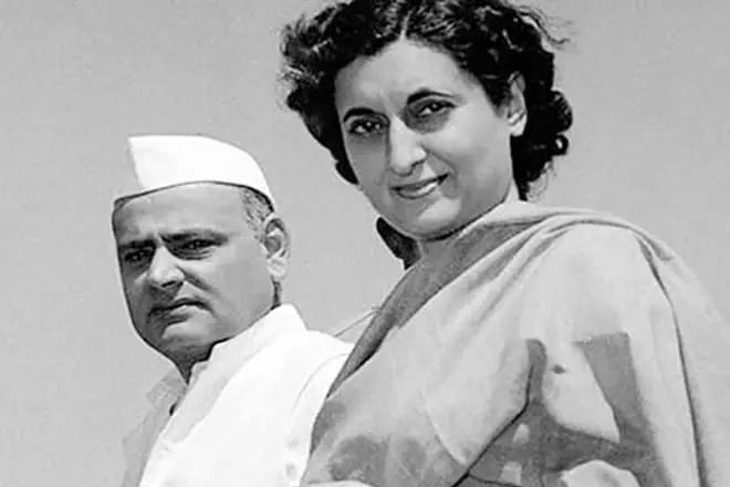Indira Gandhi med sin mand
