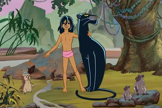 Mowgli at Panther Bagira.