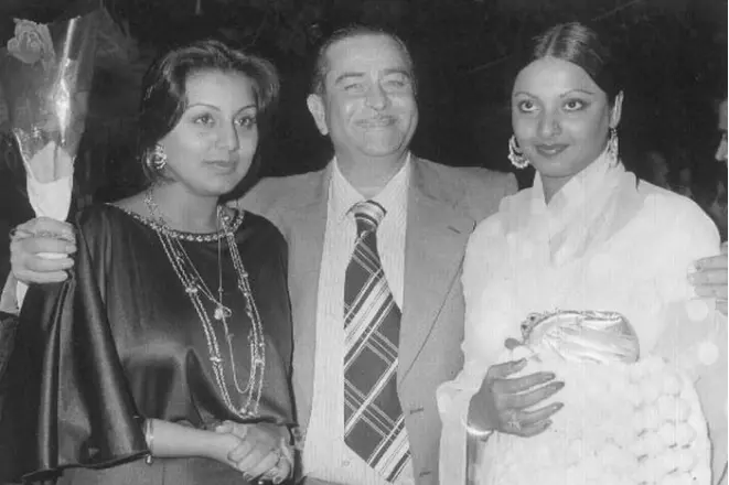 Raj Kapoor gyda gwraig Krishna a Nargis