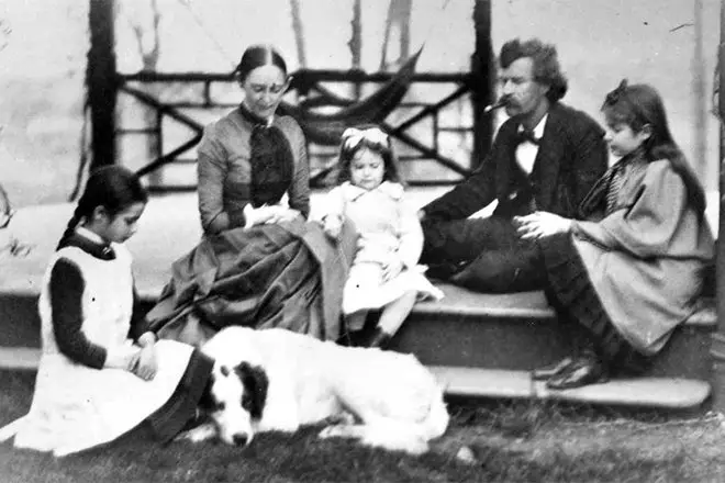 Mark Twain z rodziną