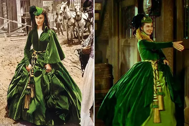 Robe verte Scarlett O'Hara des rideaux
