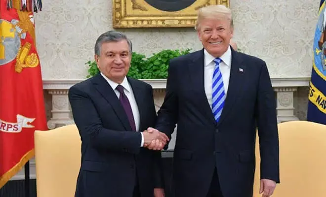 Shavkat Mirziaev och Donald Trump