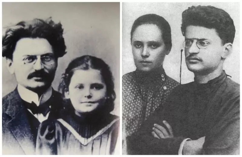 Aslan Trotsky Alexandra Sokolovskaya və qızı ilə