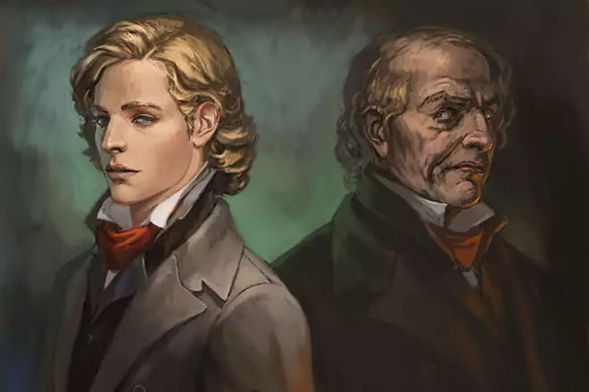 Dorian Gray and his aging portrait