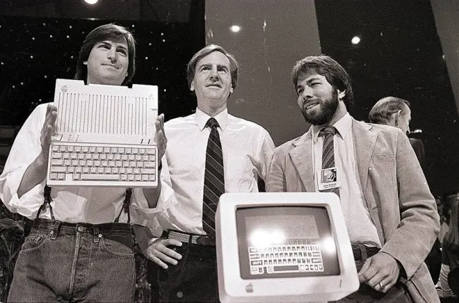 Steve Jobs, John Scully en Steve Wozniak