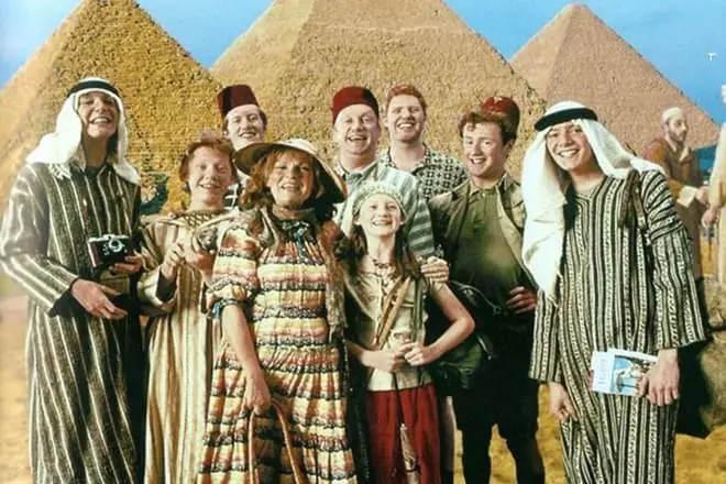Ginny Weasley com a família de férias no Egito