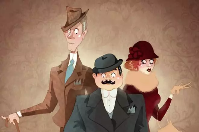 Figur Erkulya Poirot, kaptein Hastings og Miss Lemon