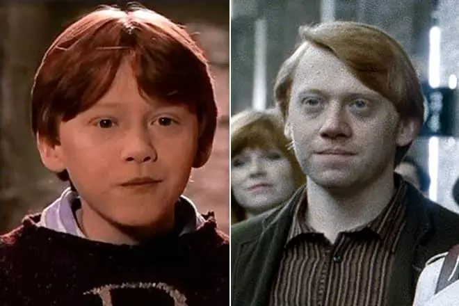 Ron Weasley in childhood and now