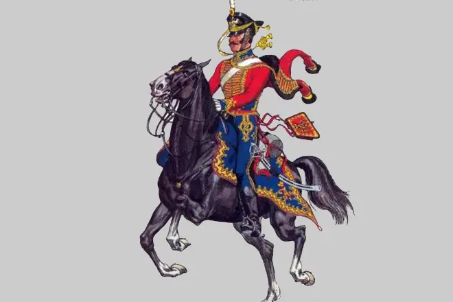 Поручник Rzhevsky на коњ