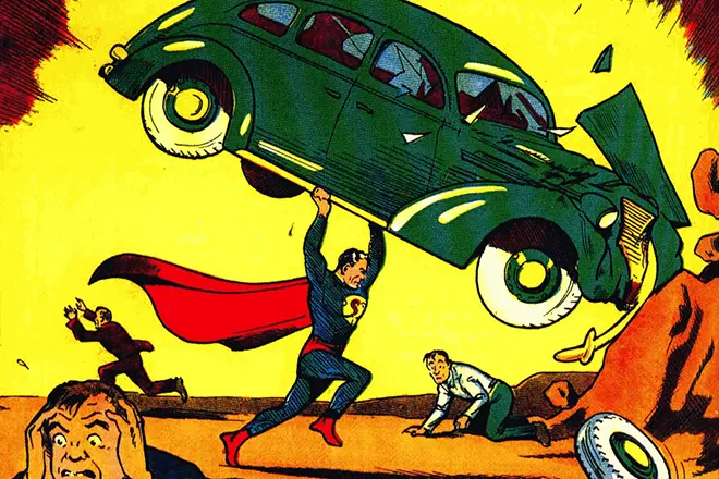 Superman levanta o coche