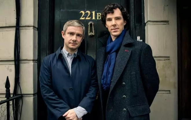Martin Freimen和Benedict Cumberbatch在系列“Sherlock”