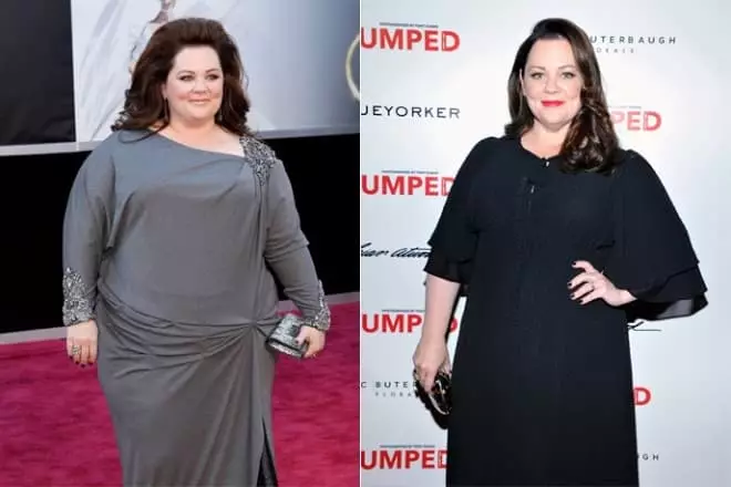 Melissa McCarthy antes y después de la pérdida de peso