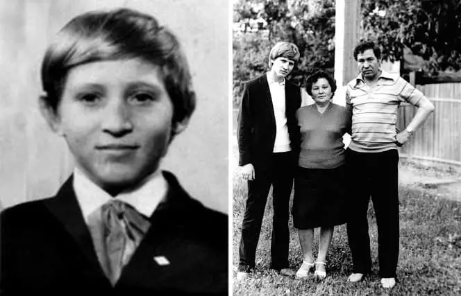 Rinat Akhmetov as a child with parents
