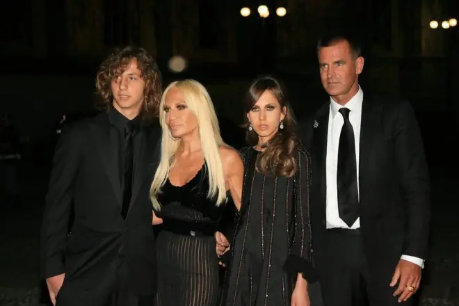 Donatella Versace and Paul Beck with Children
