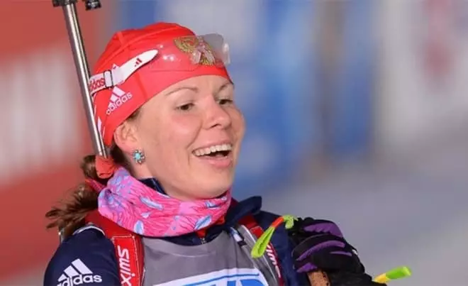 Biathlonist Ekaterina Shumilova.