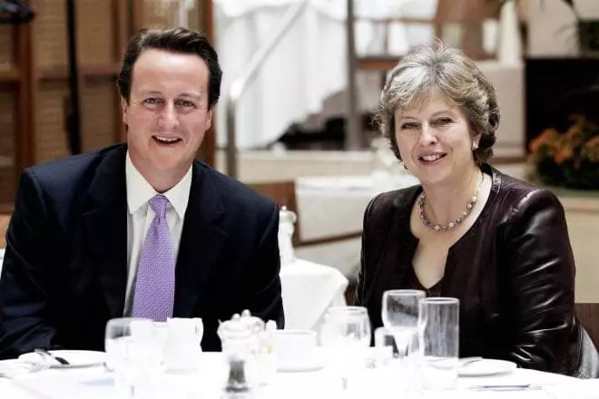 David Cameron at Teresa May