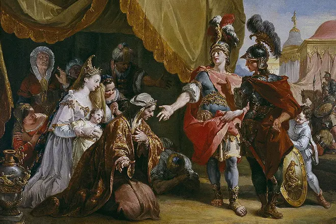 Familia de Darius frente a Alexander Macedon