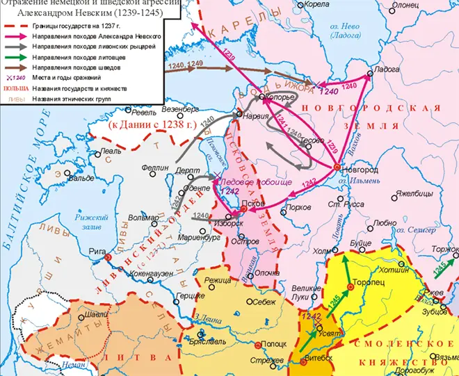 Aleksandro Nevsky mūšio žemėlapis