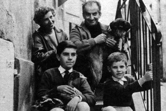 Louis de Füne amb la seva dona i fills