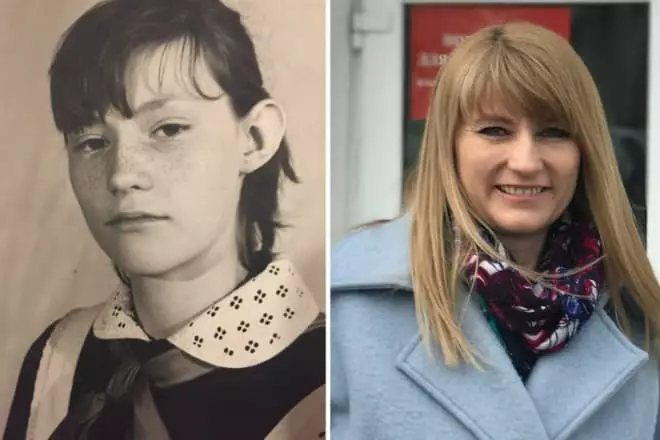 Svetlana Zhurova in childhood and now (