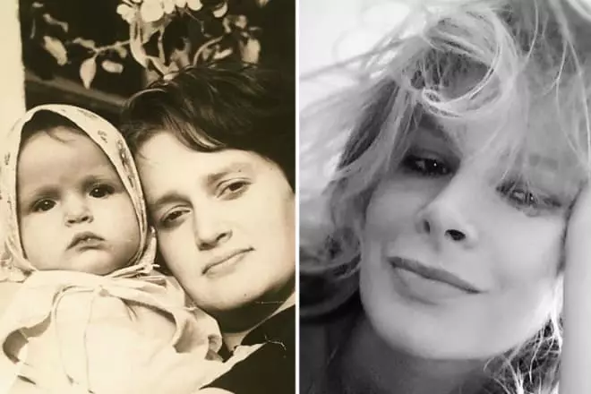Alexandra Florinskaya kā bērns ar mammu un tagad