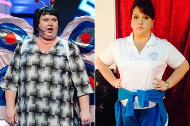 Olga Karunkova înainte și după pierderea în greutate