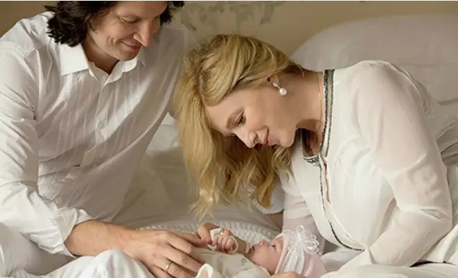 Irina Greenva co seu marido e filla