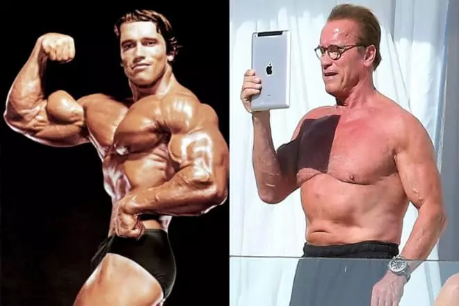 Arnold Schwarzenegger mewn ieuenctid a henaint