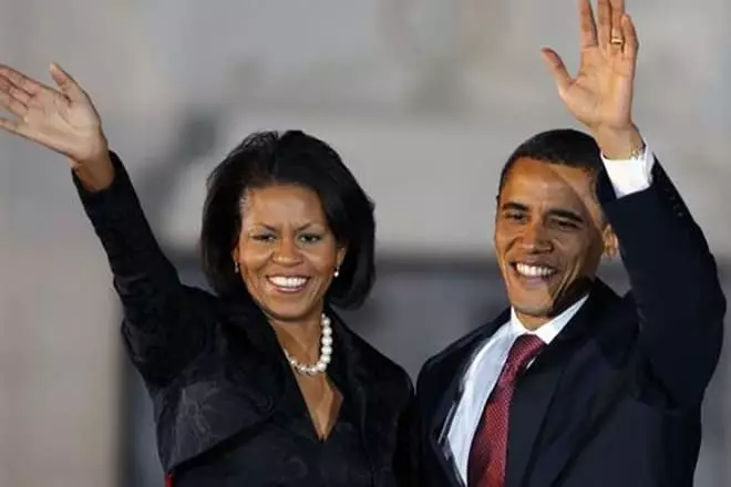 Barack Obama med sin kone
