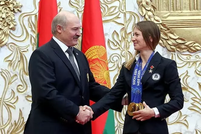 Аляксандр Лукашэнка і Дар'я Домрачава