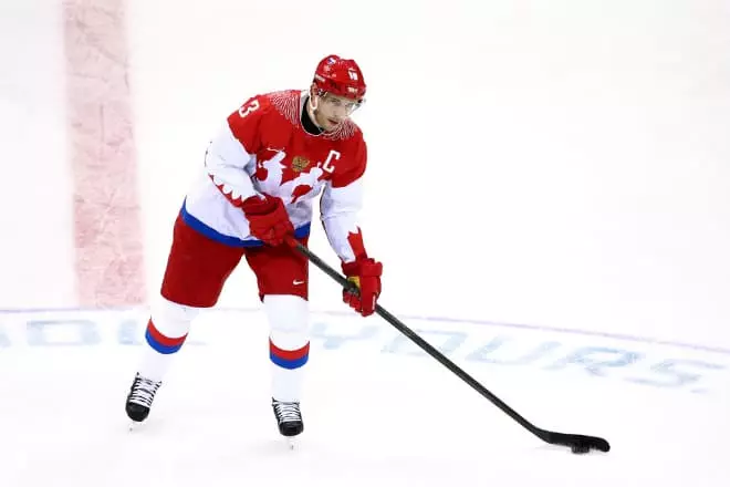Cola do equipo nacional ruso Pavel Datsyuk nos Xogos Olímpicos de Sochi